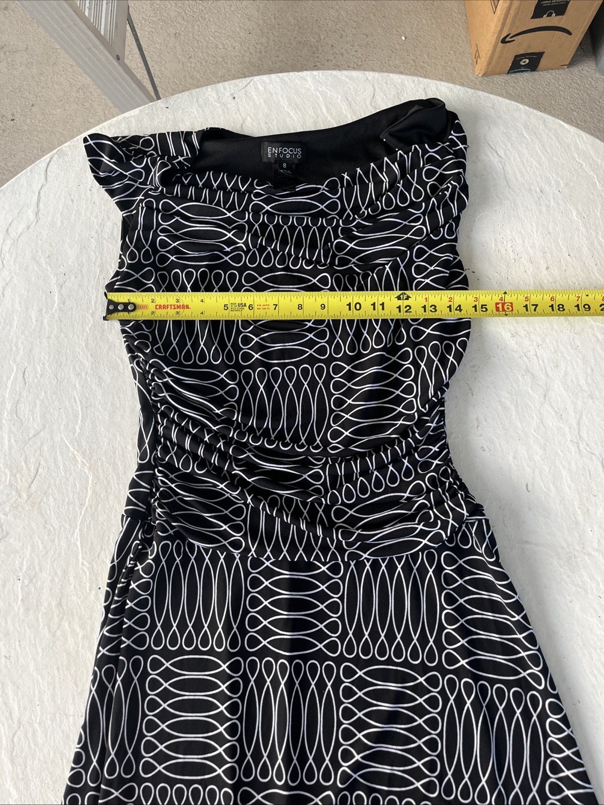 ENFOCUS STUDIO Ladies Lovely Black & White Fit & Flare Dress – Size 8