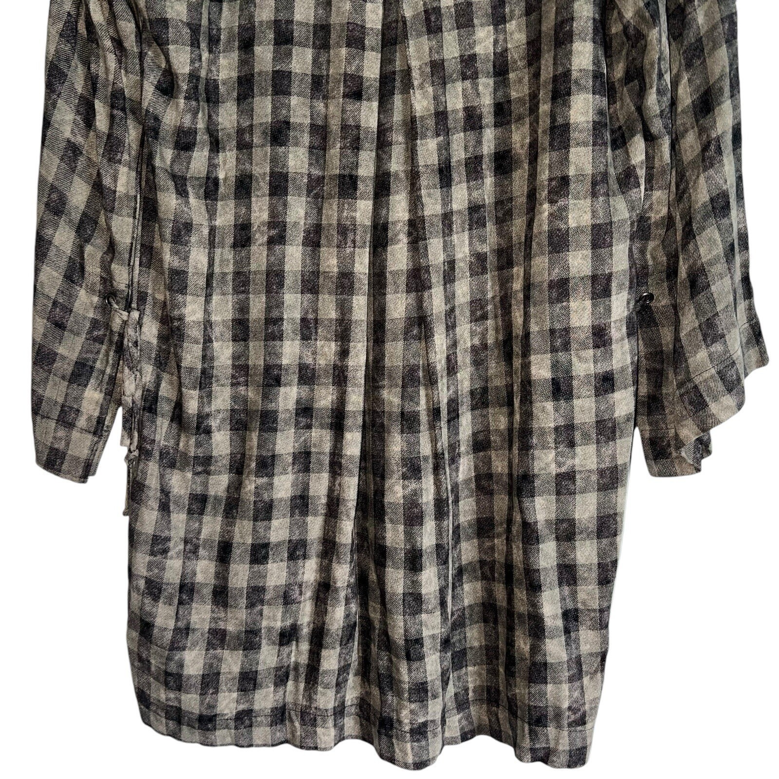 Bella Dahl Size S Gingham Plaid Mini Dress Soft Grunge 90s Revival Size Small