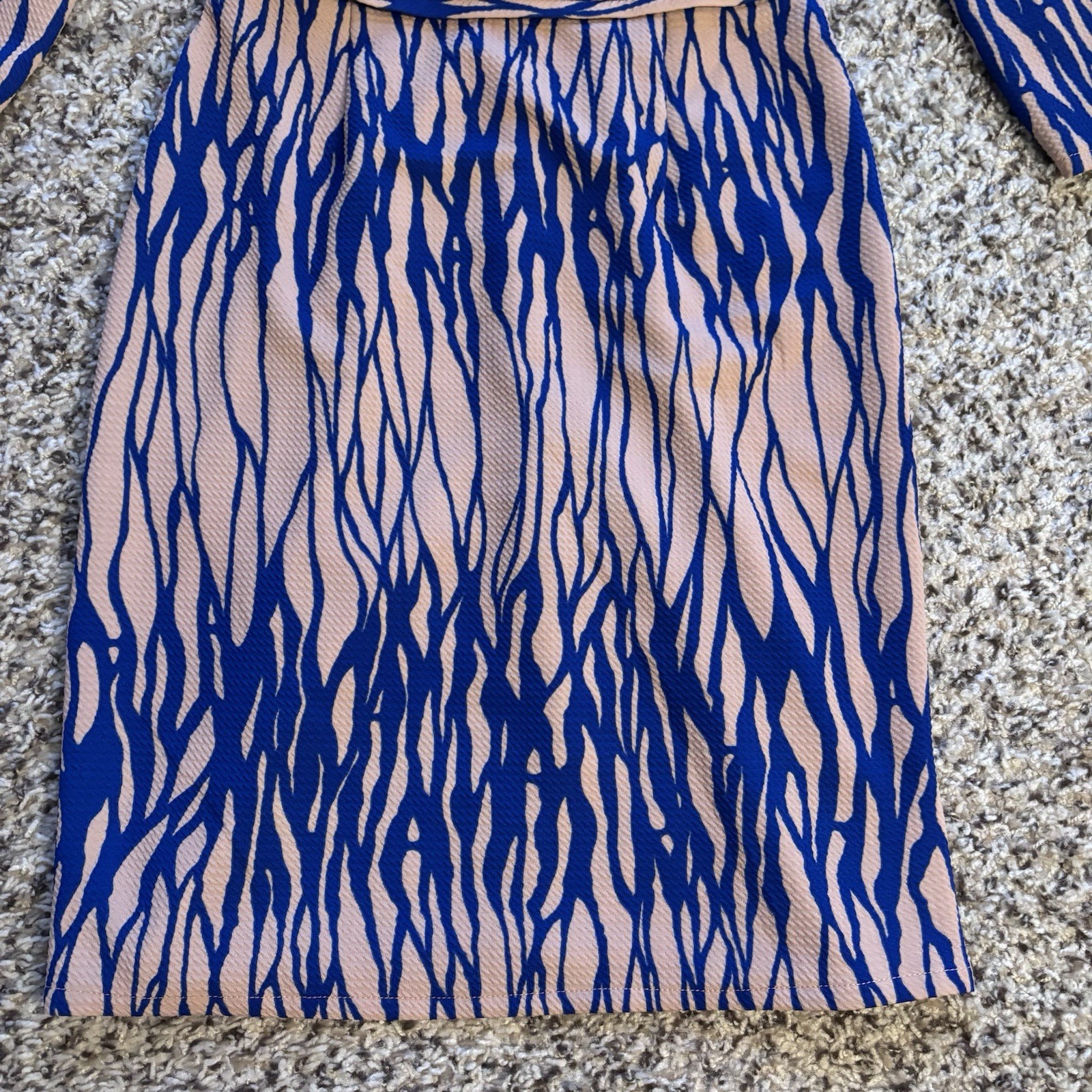 Amelia Women’s Dress Multi Color Pattern Toasted Almond Blue Size Small NEW