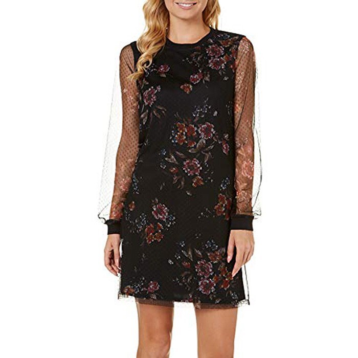 Be Bop Junior’s Women’s Mesh Dress Long Sleeve $44 Sizes 2XS XS