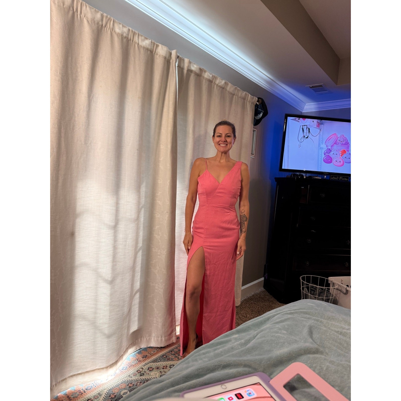 NBD Negroni Asymmetrical Strap Gown Pink Jacquard One Shoulder Maxi Dress S