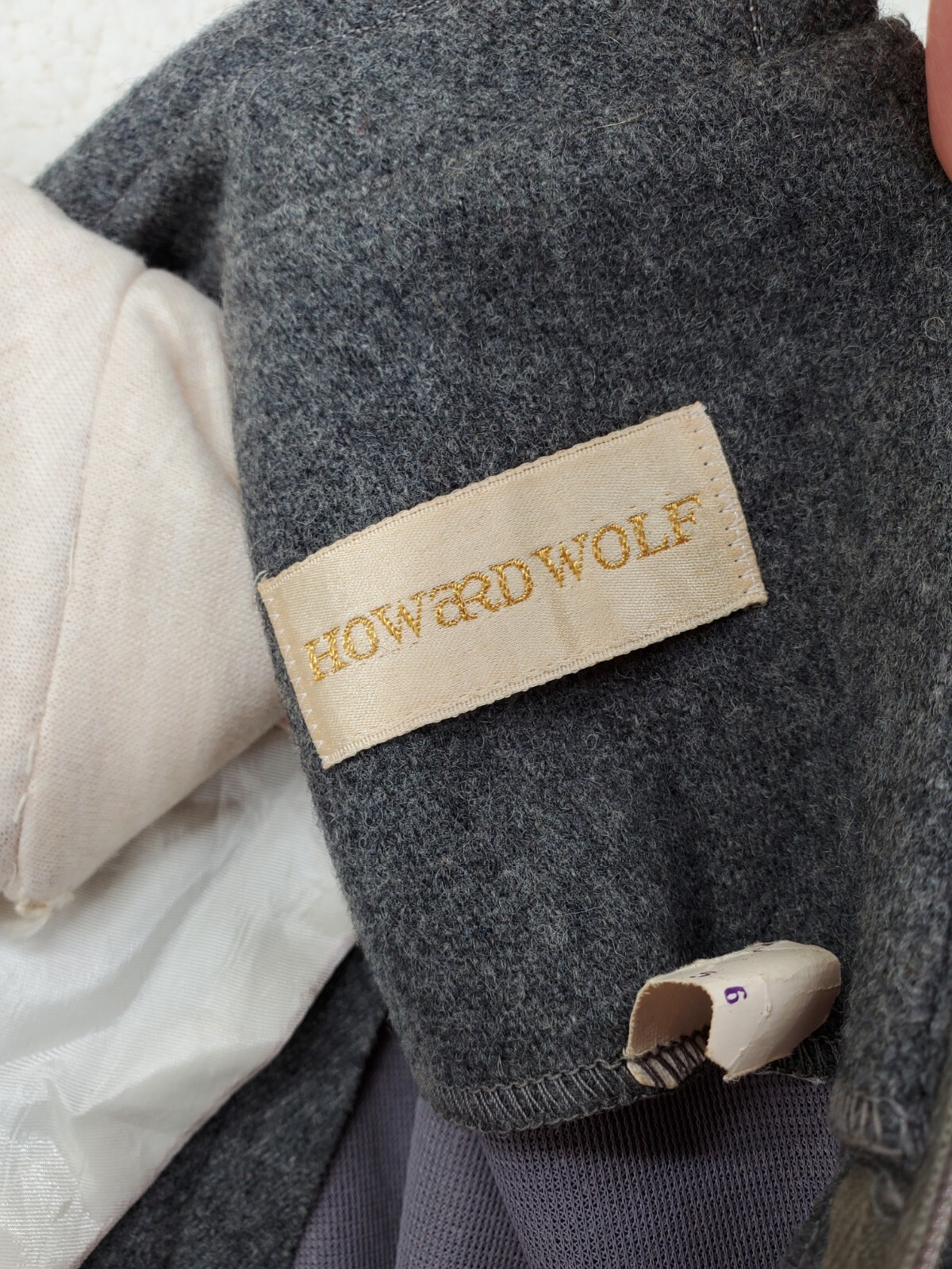 Vtg Howard Wolf Dress 5 Gray Wool Midi Military Double Breasted Preppy Cosplay