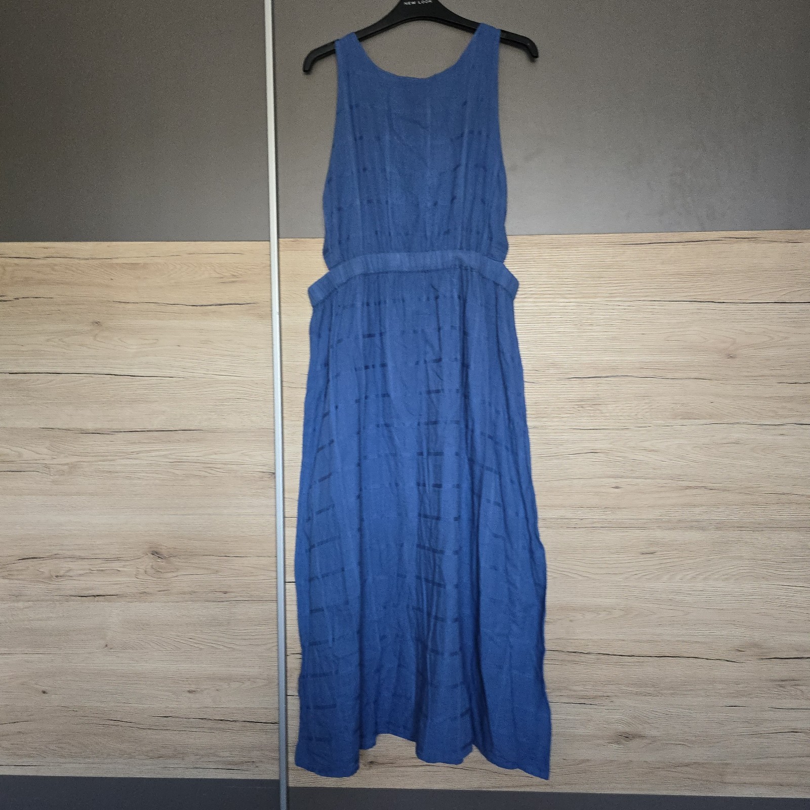 New Look Blue Midi Sun Dress Open Back Size 16