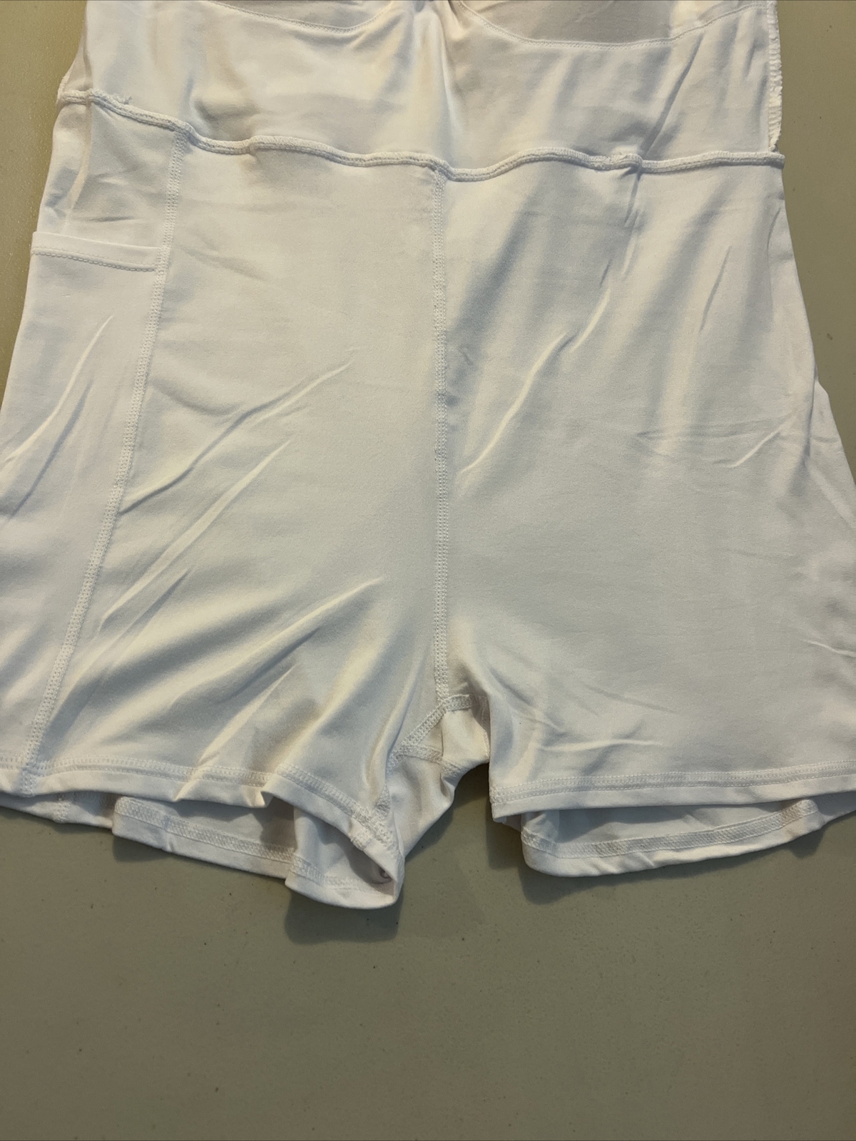 Kyodan Womens Mini Dress Large Chest-17.5” White Lined Built In Bra & Short NWT