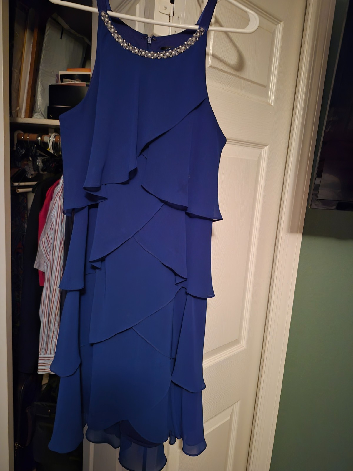 blue cocktail dress size 10 midi