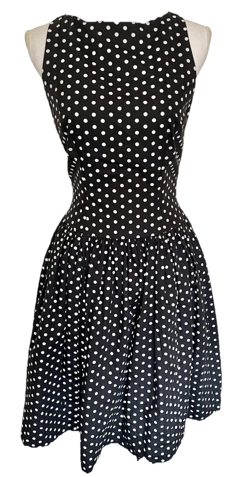 TRACY & MICHAEL S A-Line Dress Pretty Polka Dot Built In Petticoat Tailored Fit
