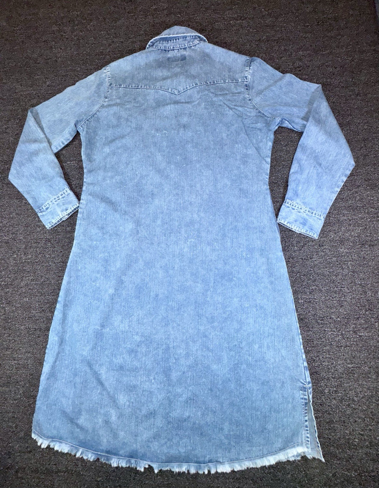 Kimes Ranch Sundowner Snap Western Indigo Denim Dress Large Stretch