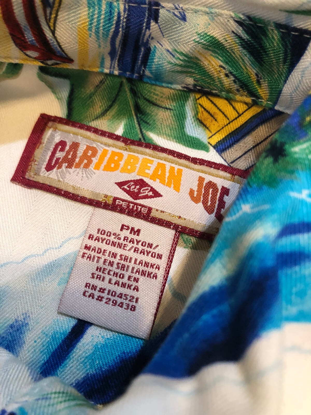 Caribbean Joe Hawaiian Creations Short Sleeves Luau Dress Petite Medium PM H860