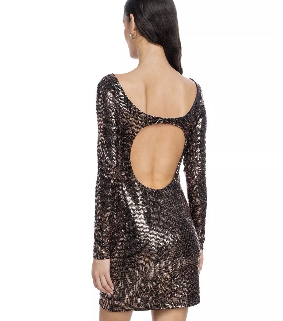 Jump Apparel Stretch Sequin Square Neck Dress