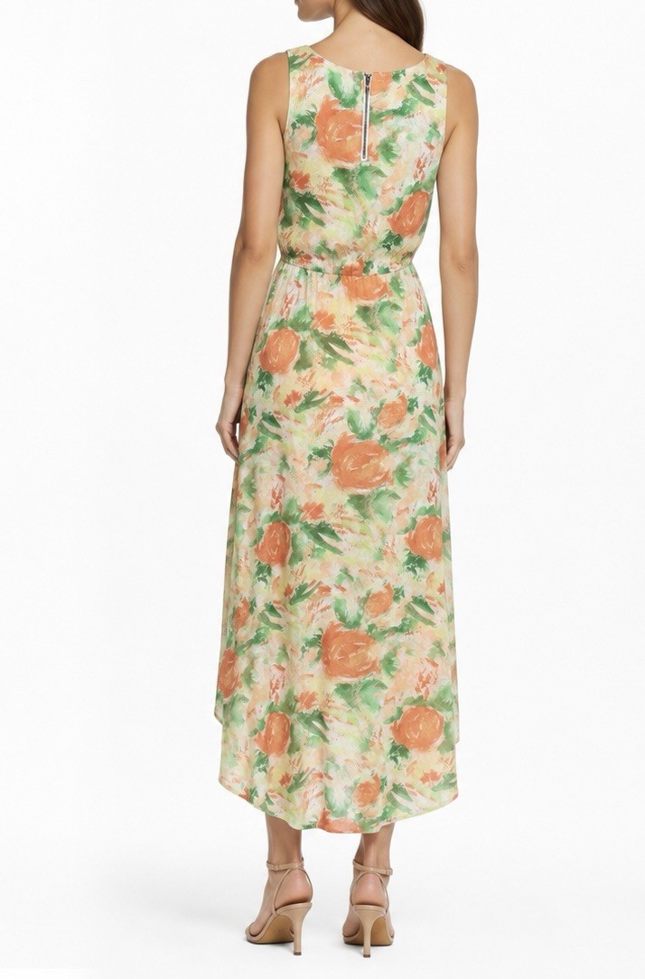 Alice + Olivia Kelty High Low Floral Tank Dress Watercolor Print Size 0