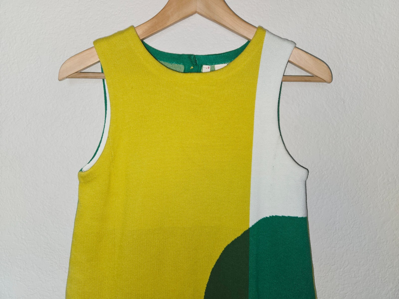 Moth Shapeshift Sweater Tunic Mini Dress Size XS Green Ivory Gold Anthropologie