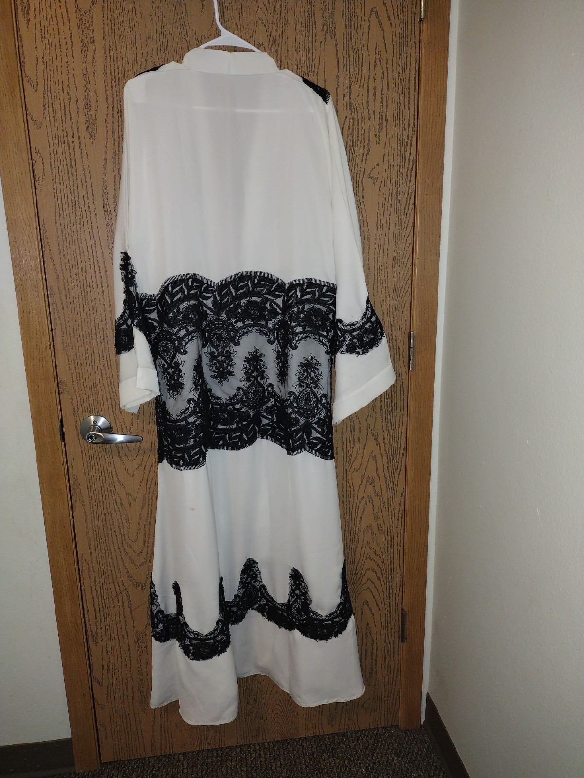 Open Abaya White And Black For Muslim Women Clothing