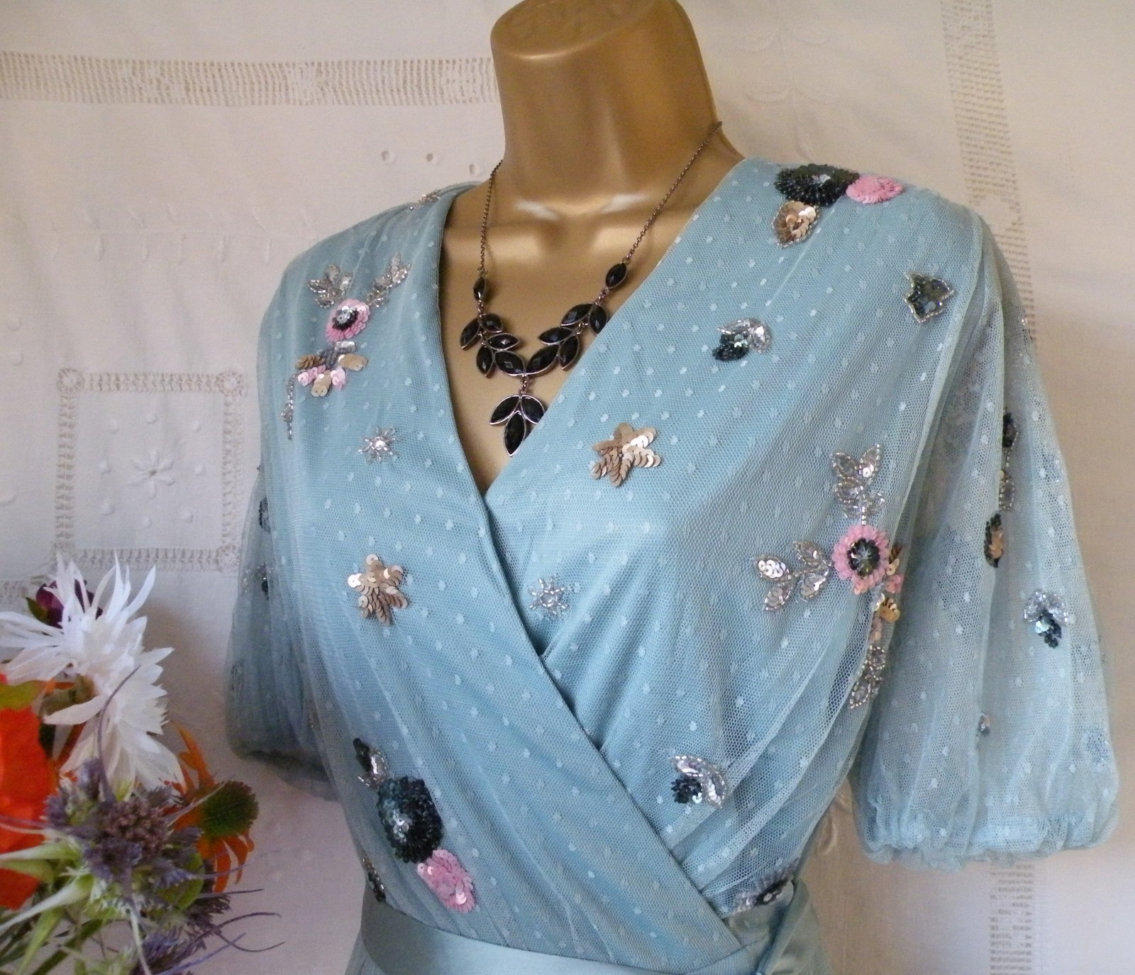 👗***** MONSOON PRE-OWNED “ROSALEE BLUE” DRESS SIZE 18******👗