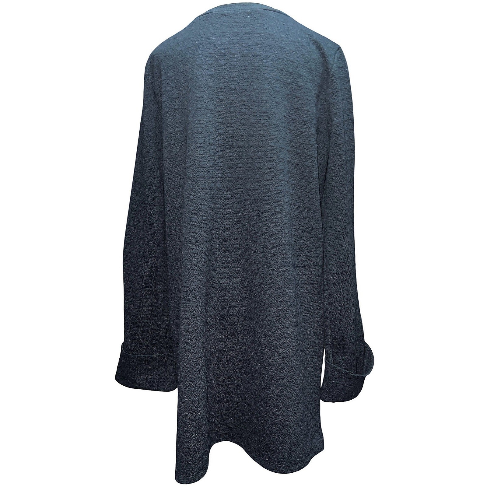 Leith Big Cuff Geo Textured Shift Dress Black Size Large EUC