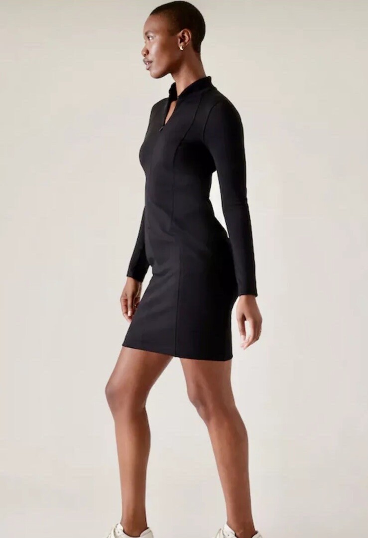 NWT! Athleta Delancey Skyline Black UPF 50+ Sculptek Dress Sz Medium M #730276