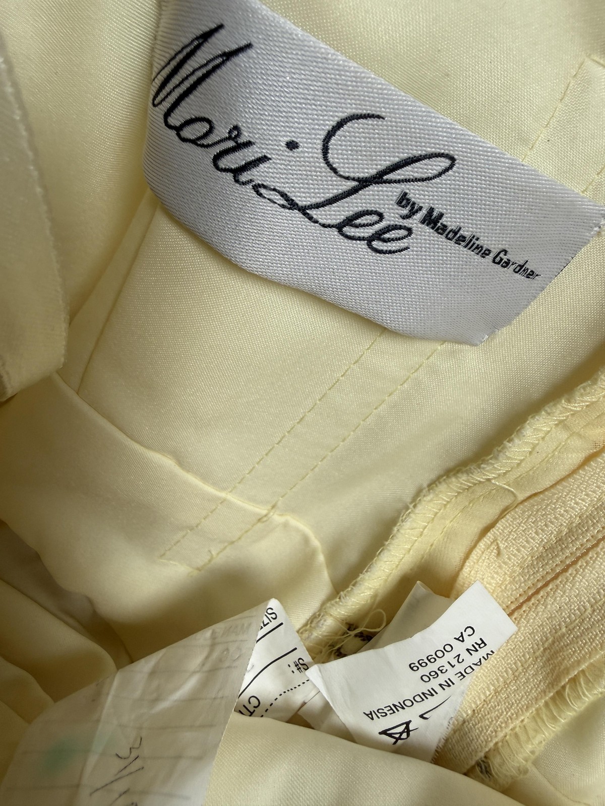 Mori Lee Dress Womens 10 Yellow Strapless Sweetheart A-Line Chiffon Rhinestone