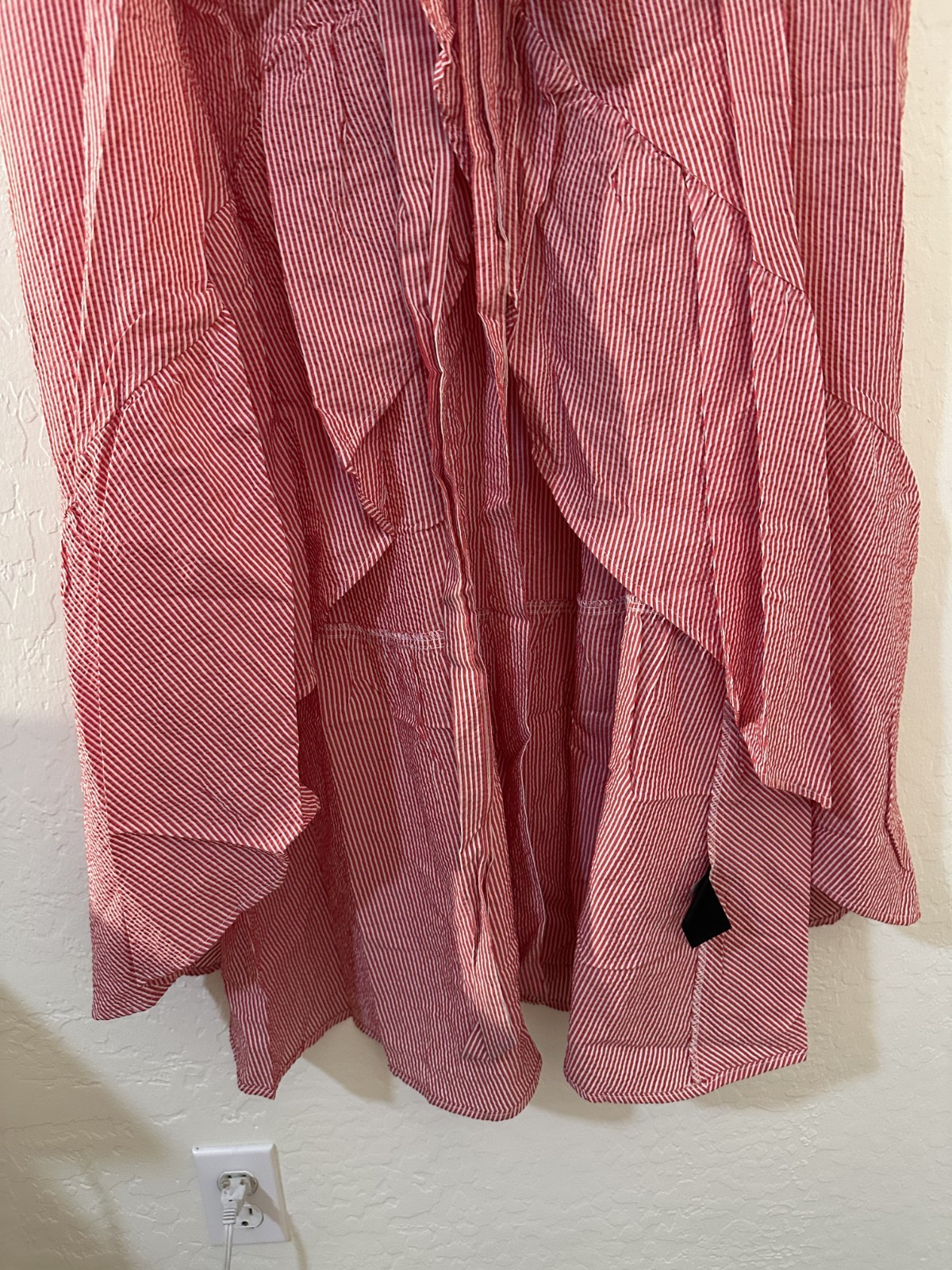 Who What Wear Womans Asymmetrical Wrap Maxi Dress Size L Striped Beachy Resort