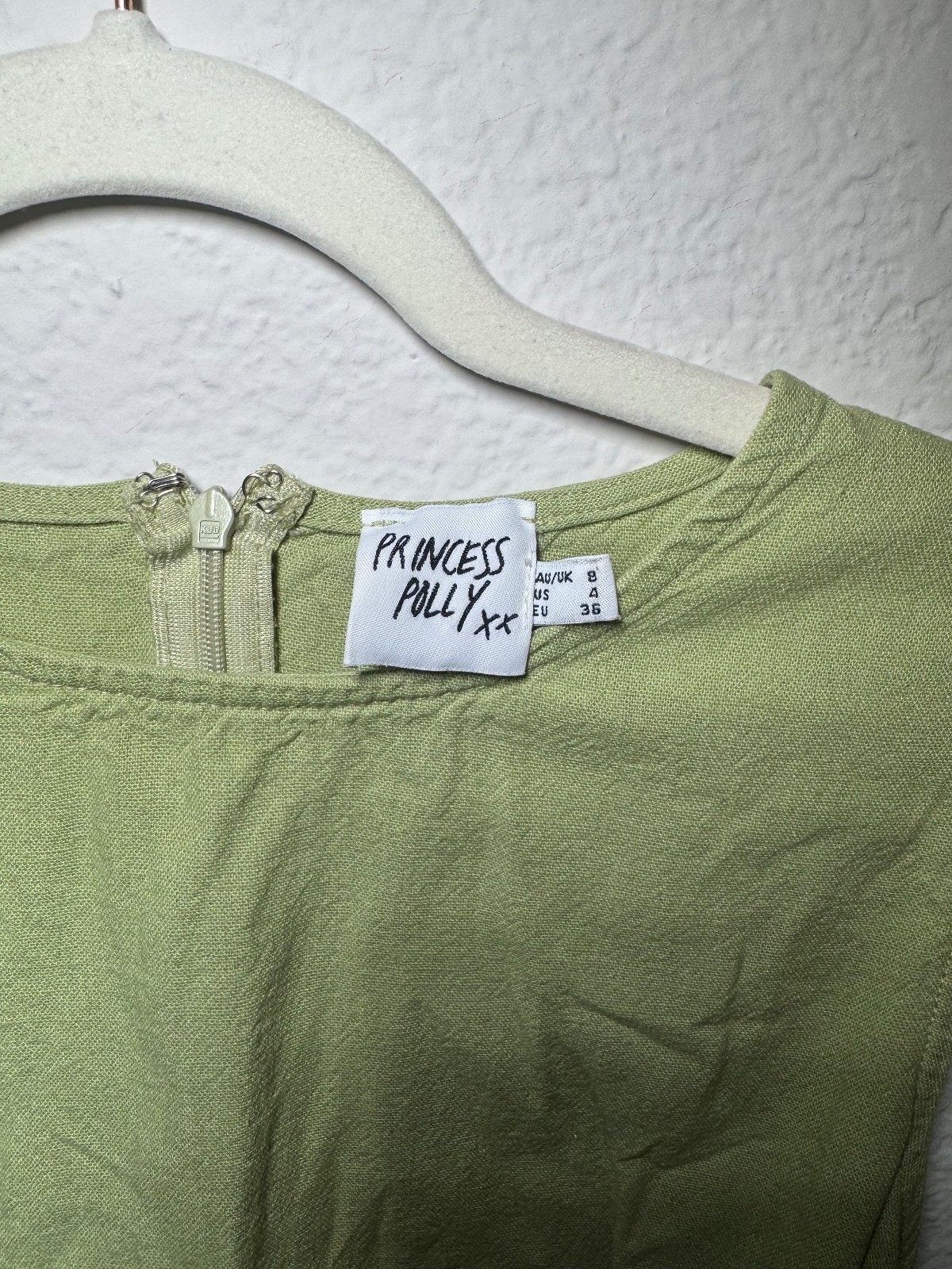 Princess Polly Light Green Sleeveless Cutout Mini Dress Size U.S. 4