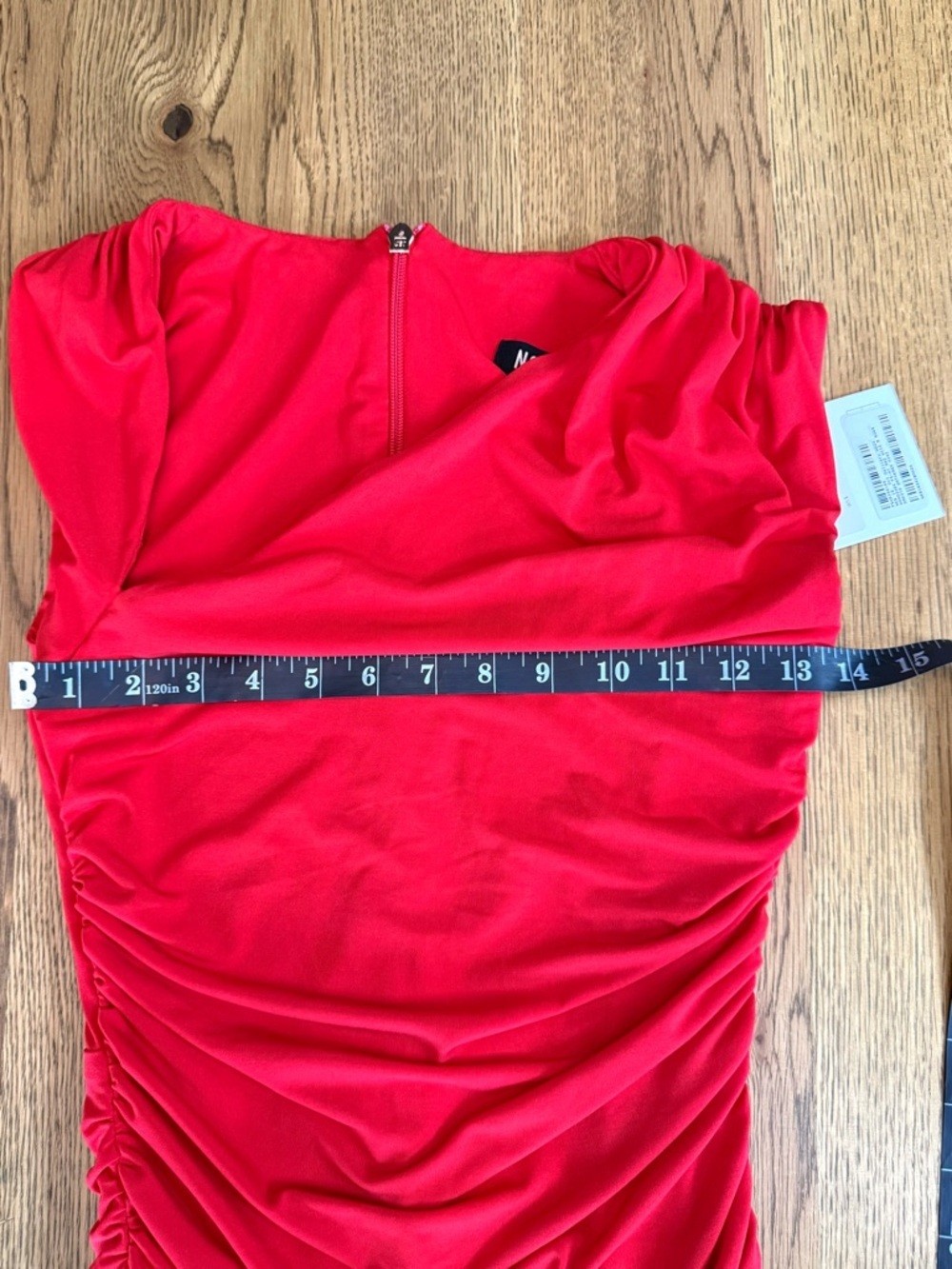 NWT Nookie Dakota Gathered Red Asymmetrical One-Shoulder Ruched Mini Dress