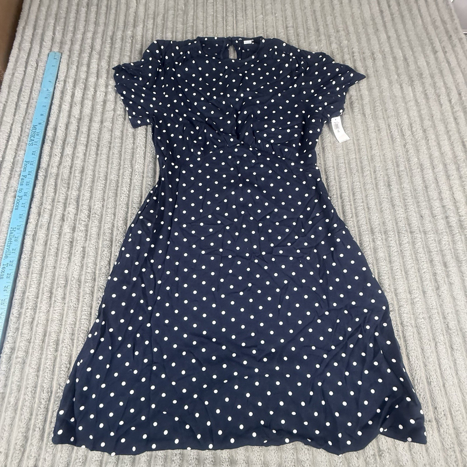 Old Navy Women’s Size M Tall Navy Blue Polka Dot Crepe Mini Dress NWT