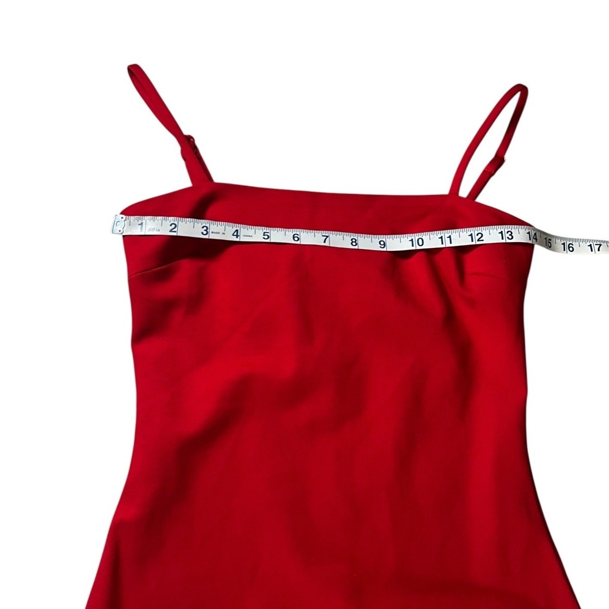 Sexy Red Bodycon Midi Dress Spaghetti Strap Gold Zipper Date Night Holiday Glam