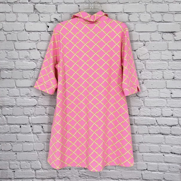 NWT Sailor-Sailor Lizzie Lattice Shift Dress Pink Size XL UPF 50+ Coastal