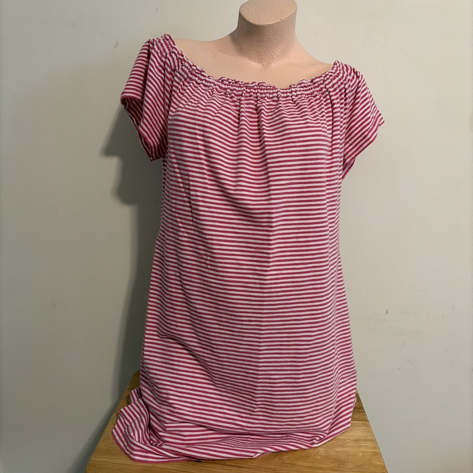Vineyard Vines Women L Dress Off Shoulder Slub Knit Preppy Casual Beach