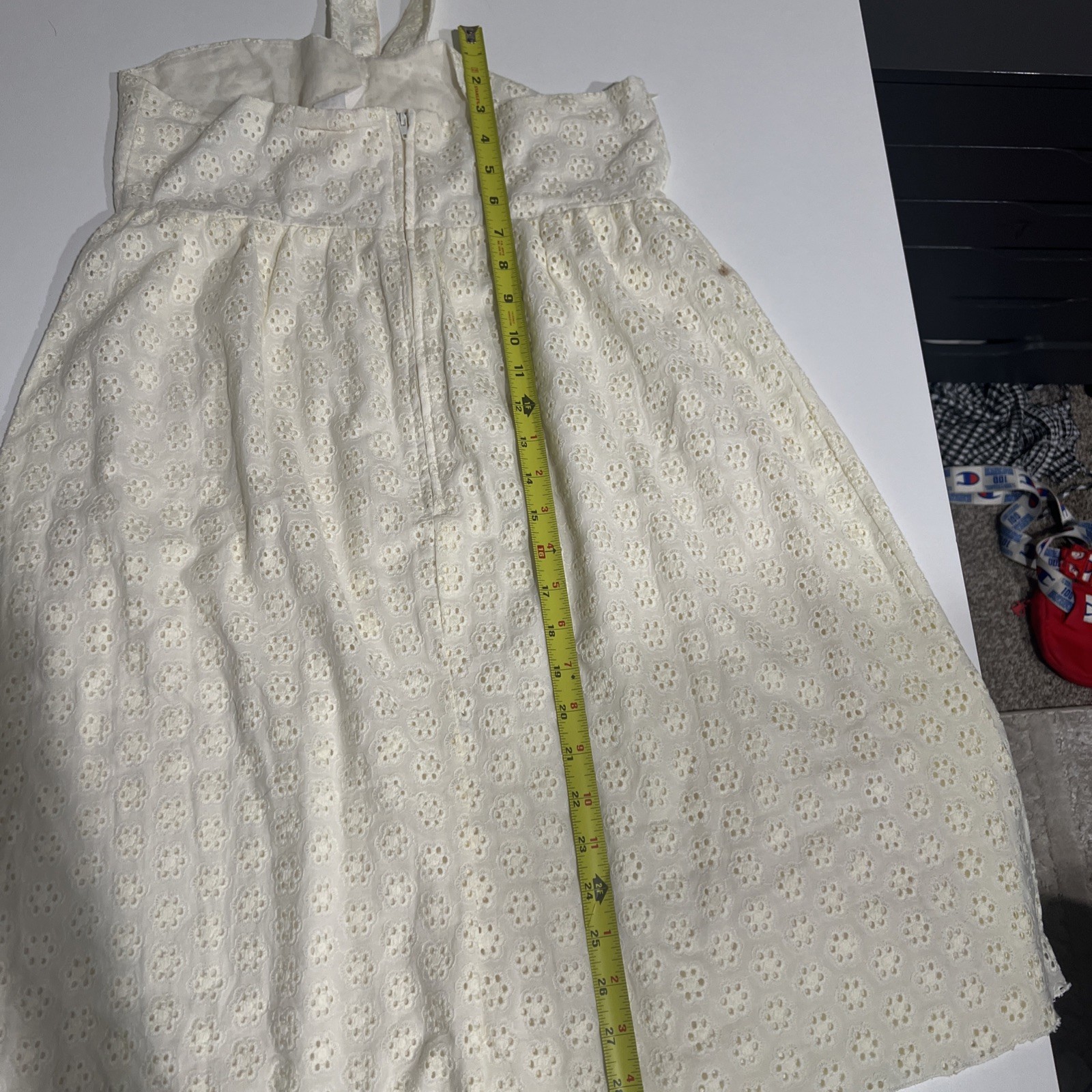 Vtg True People Dress Mini Halter White Cottage Core Coquett