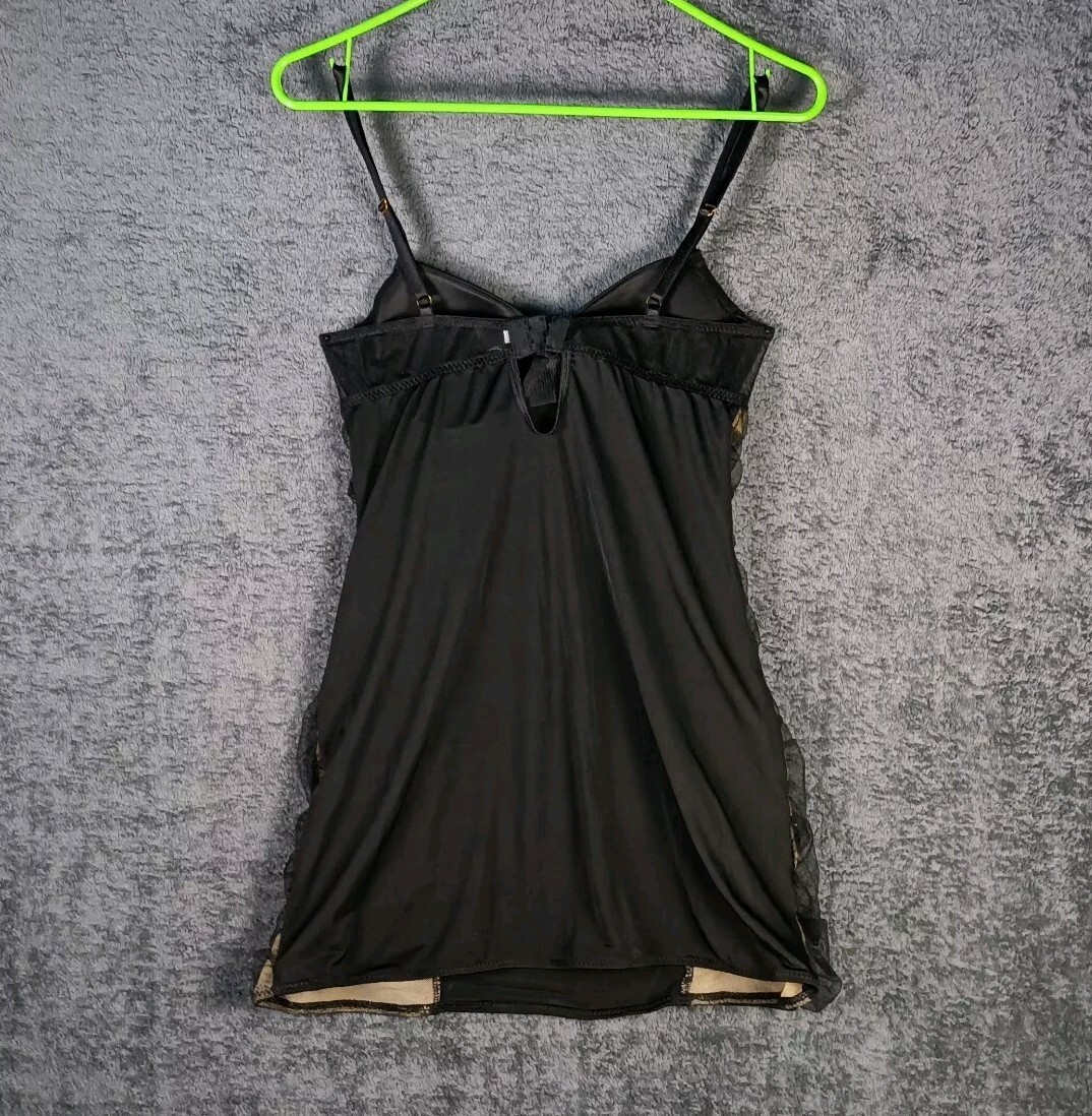 Essentials ABS Dress Women Small Black Gold Mesh Sheer Bodycon Sexy Club