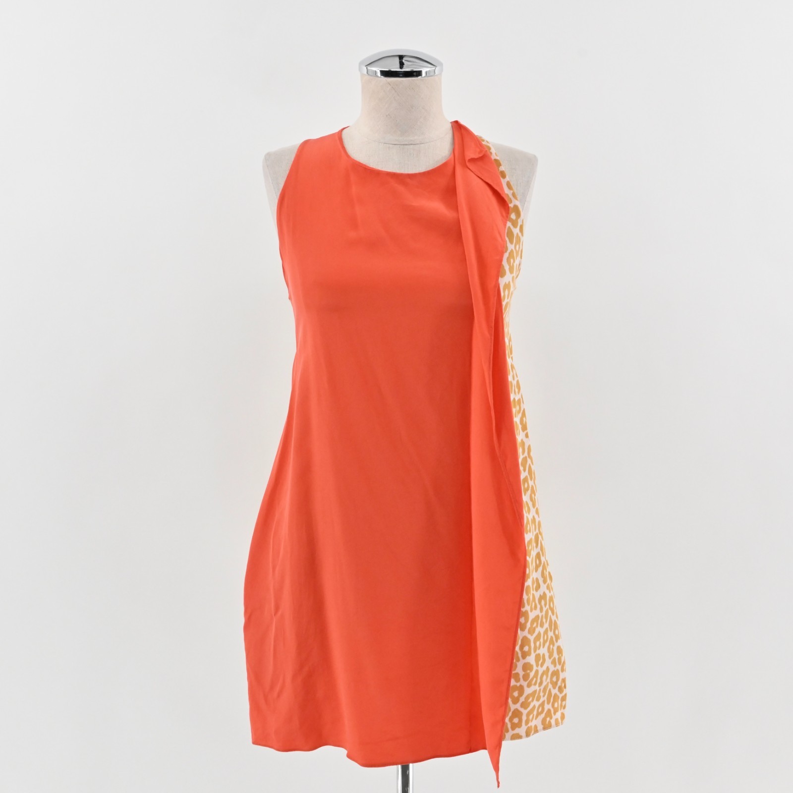 3.1 PHILLIP LIM Silk Dress Size 2 Orange Leopard Print Sleeveless Mini Luxury