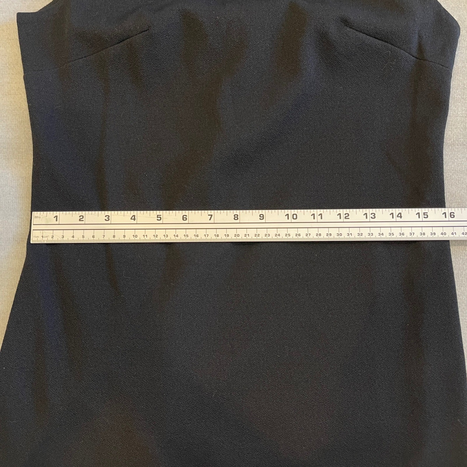 Vintage 1960s Bleeker Street Black Mock Neck Belted Shift Dress Dacron 12