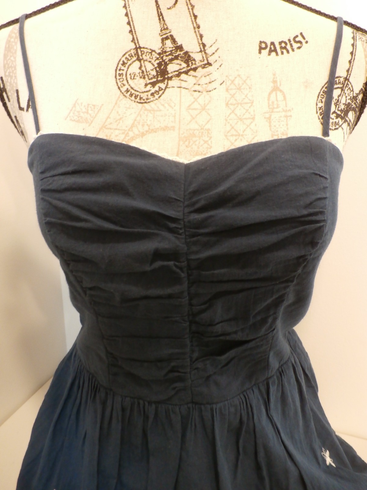 Speechless Blue Sundress Short Adj Straps Embroidered Zip Back Lined Size 9