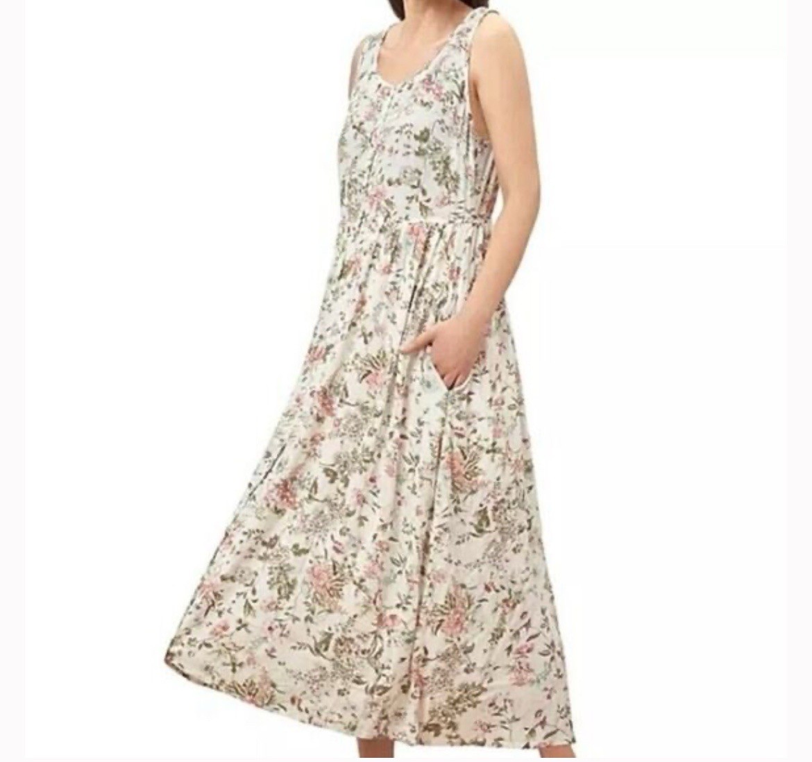 Frye White Folk Garden Easy Button Front Dress Size XS Cottage Whimsy Fairy