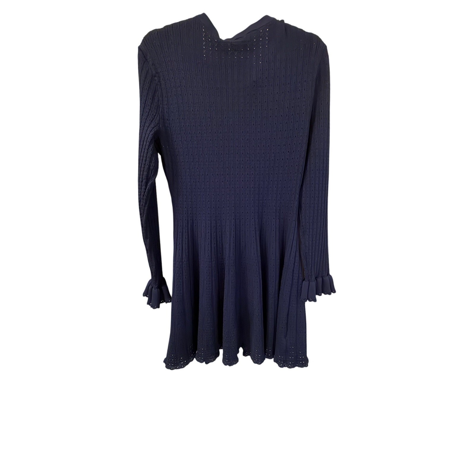 BNWT Navy Pointelle Knit Crochet Flower Mini Dress sz L from Harrod’s
