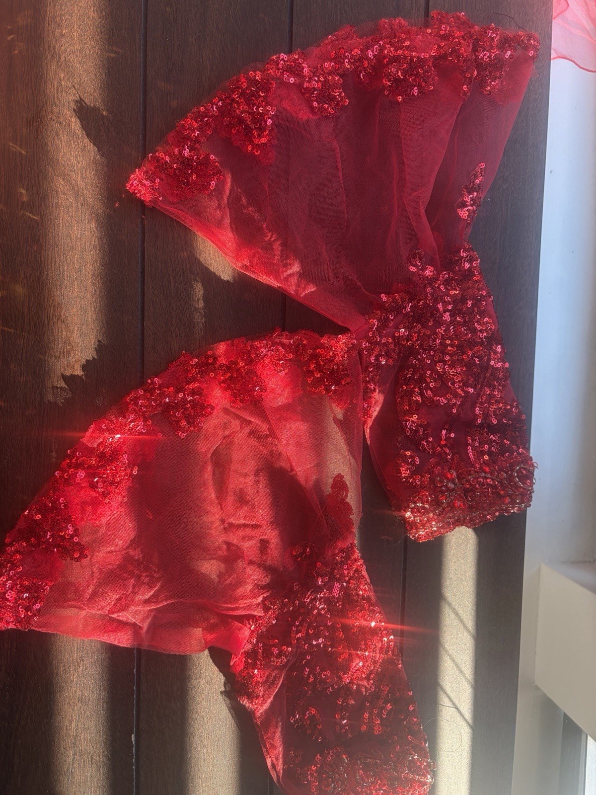 Morilee Red Sequin Beaded Sweetheart Tulle Lace-Up Ballgown Dress 5/6