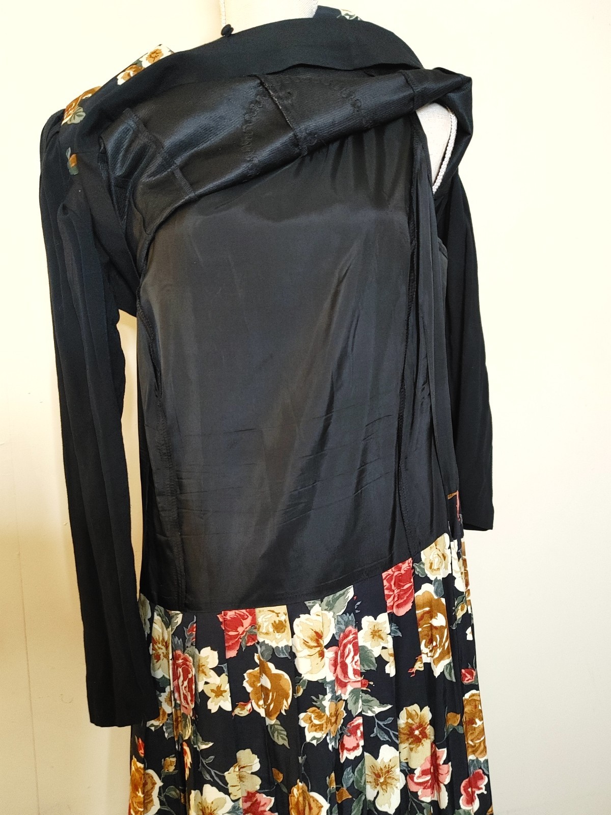 Vintage 90’s Dress Karin Stevens Womens sz 16W KSL Drop Waist Layered Floral