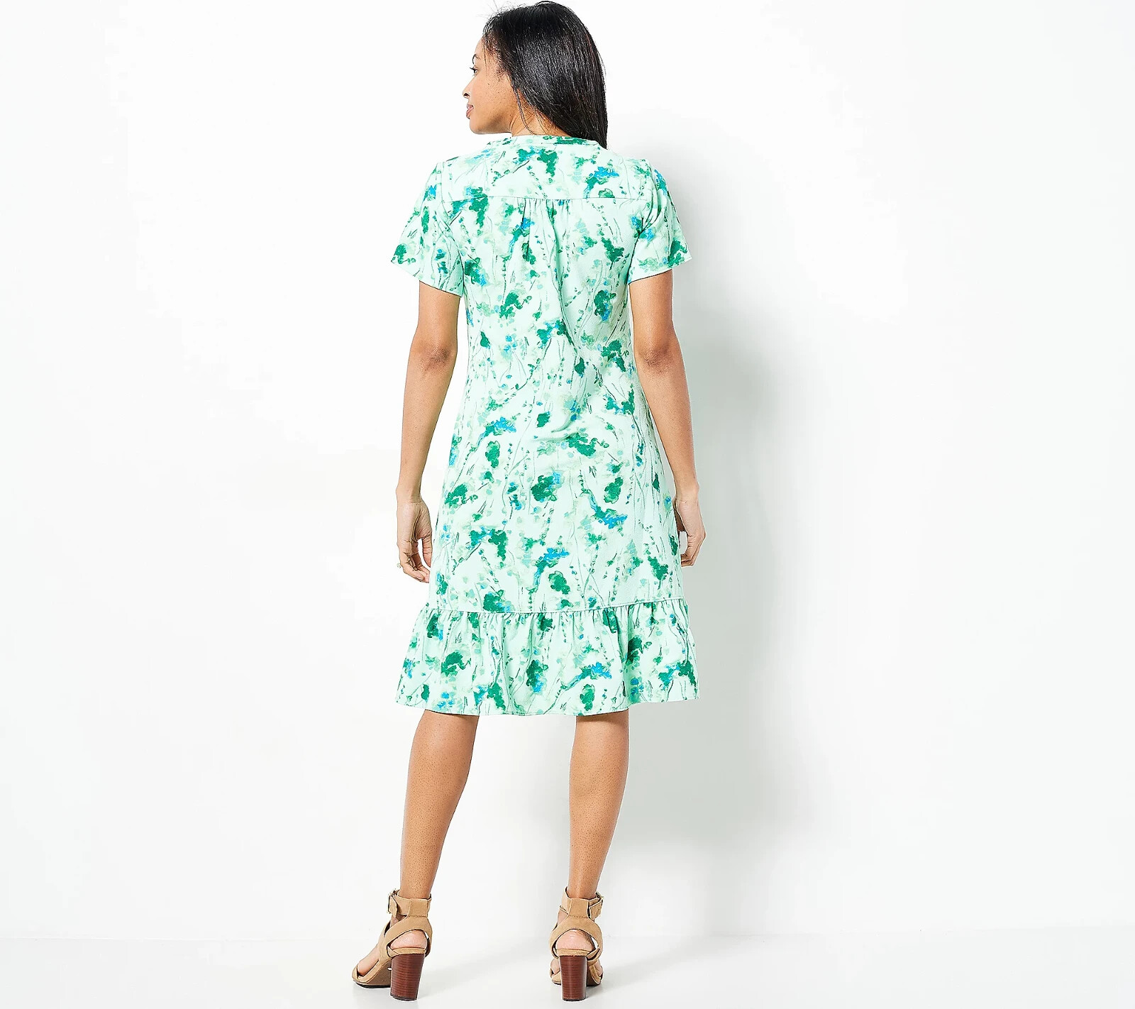 Isaac Mizrahi Live! Regular Printed Pebble Knit Dress – Pink (M) a499625 –