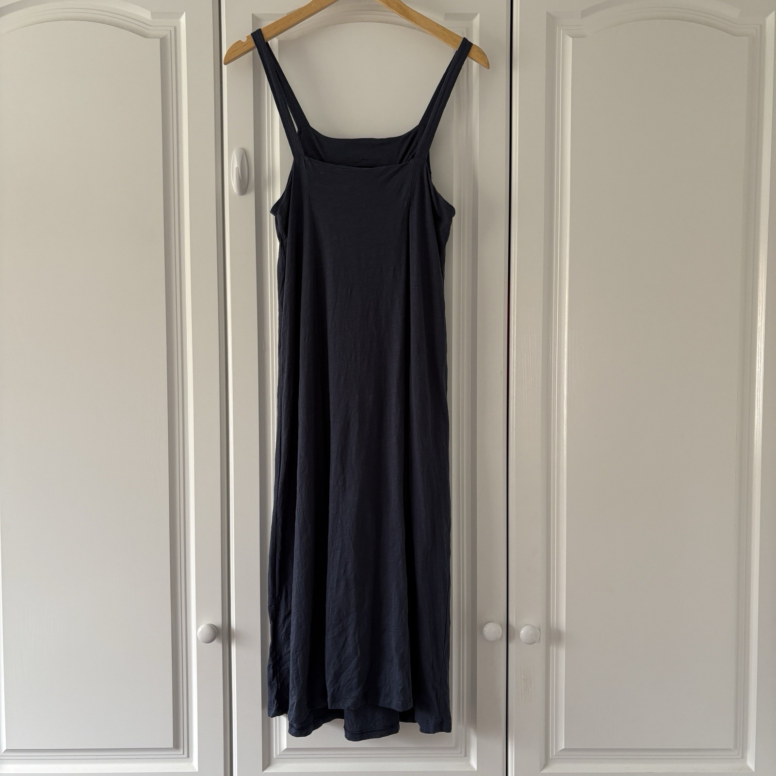 Ladies Sfera Basic Blue Midi Summer Dress Pullover Casual 100% Cotton Size Small