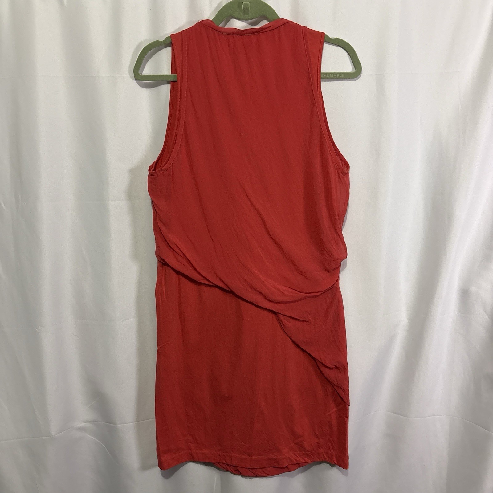 3.1 Phillip Lim Womens Silk Sleeveless Solid Knee Length Tank Dress Orange Sz 6