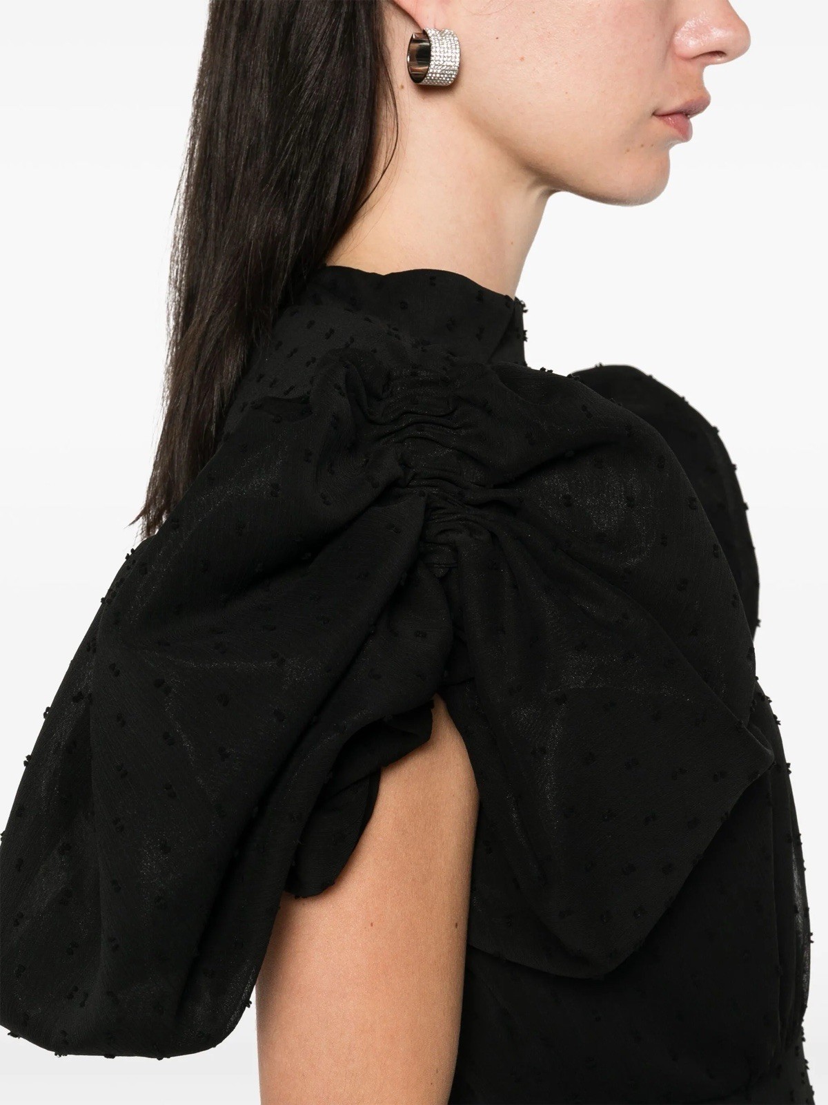 ROTATE BIRGER CHRISTENSEN puff-sleeves midi dress $1180 40/L