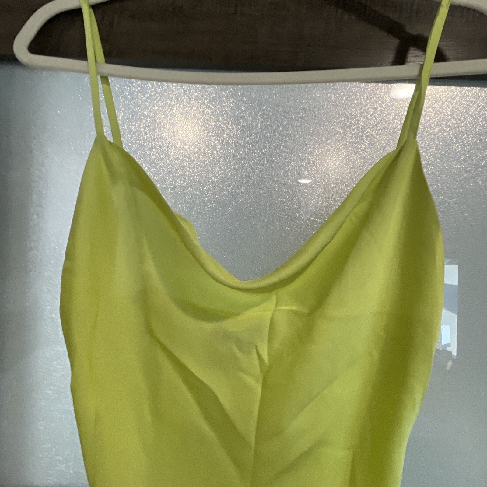 90’s Paper Heart Sleek Spaghetti Strap Slip Dress Drawstring Ruched Sides Sz XS
