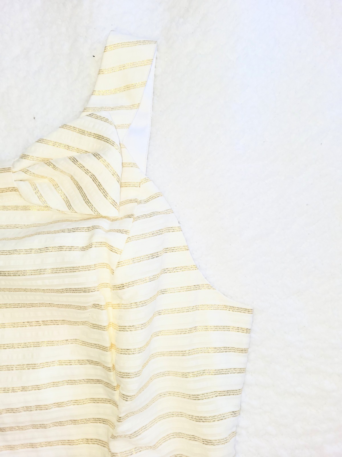 NWOT Lilly Pulitzer Henley Metallic Gold & Ivory White Sheath Dress Size 4