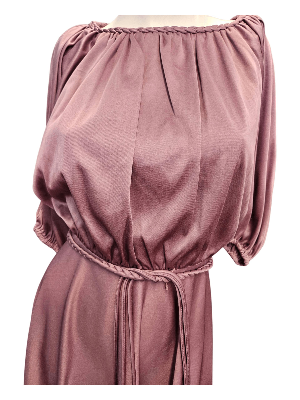 Vintage 70’s Handmade Silky Purple Flair Dress Womens Medium