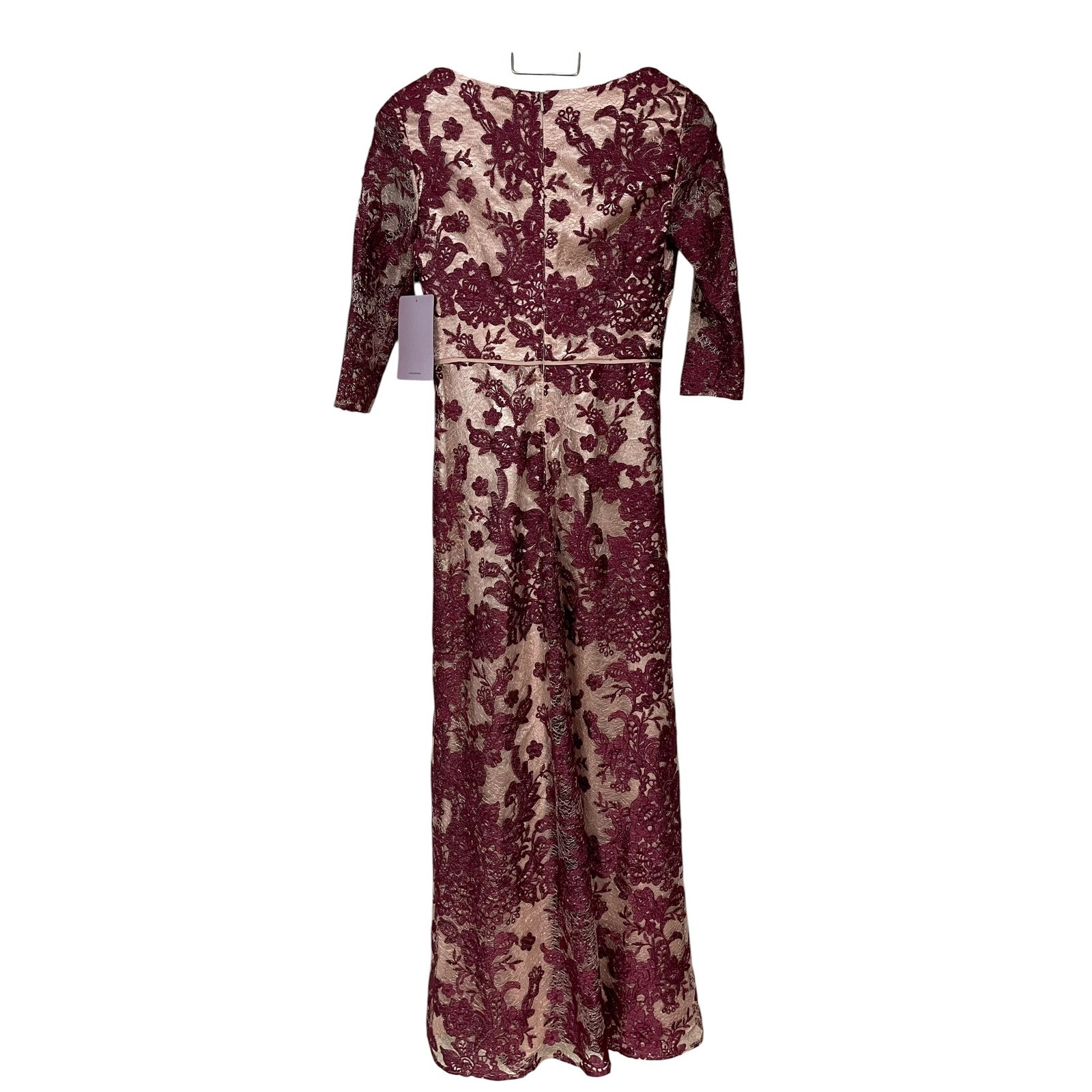 JS Collections Soutache Berry Embroidered Lace Gown Formal Maxi Dress Wedding 2