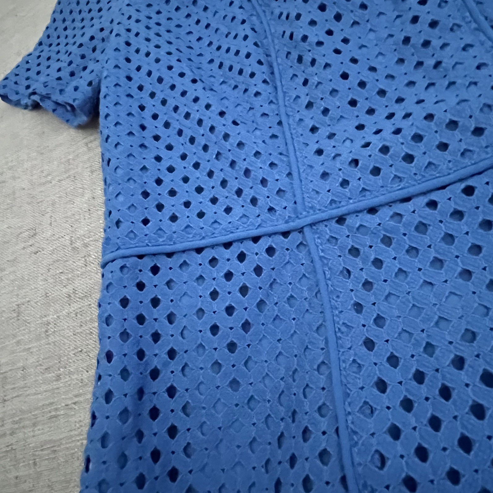 Talbots Shift Sheath Dress Periwinkle Blue 6 Laser Cut Lined Office Garden Guest