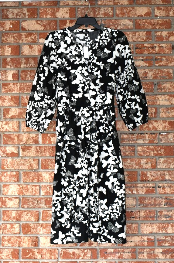 Talbots Multicolored 3/4 Length Sleeves Dress Size 10 NWT