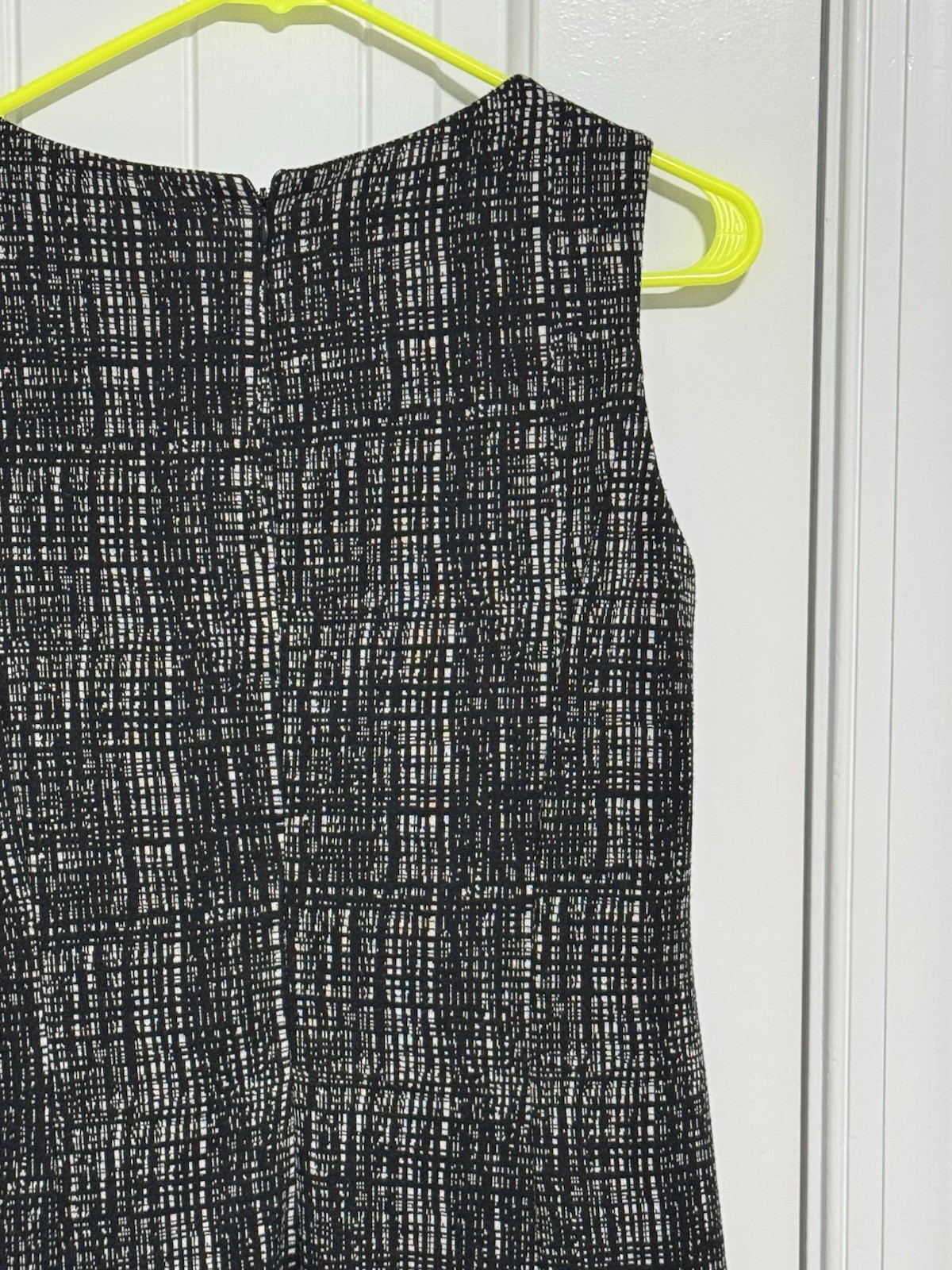 Coldwater Creek Sleeveless Check Ponte Knit Dress Size 6 Black White