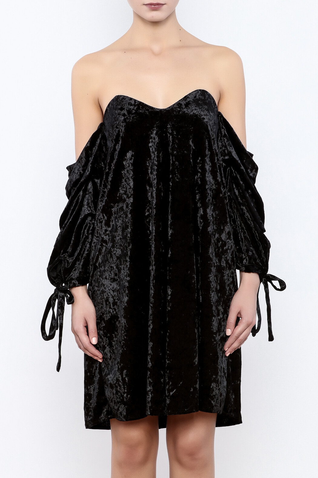 Alpha & Omega Off The Shoulder Crushed Velvet Bustier Dress SZ S NEW