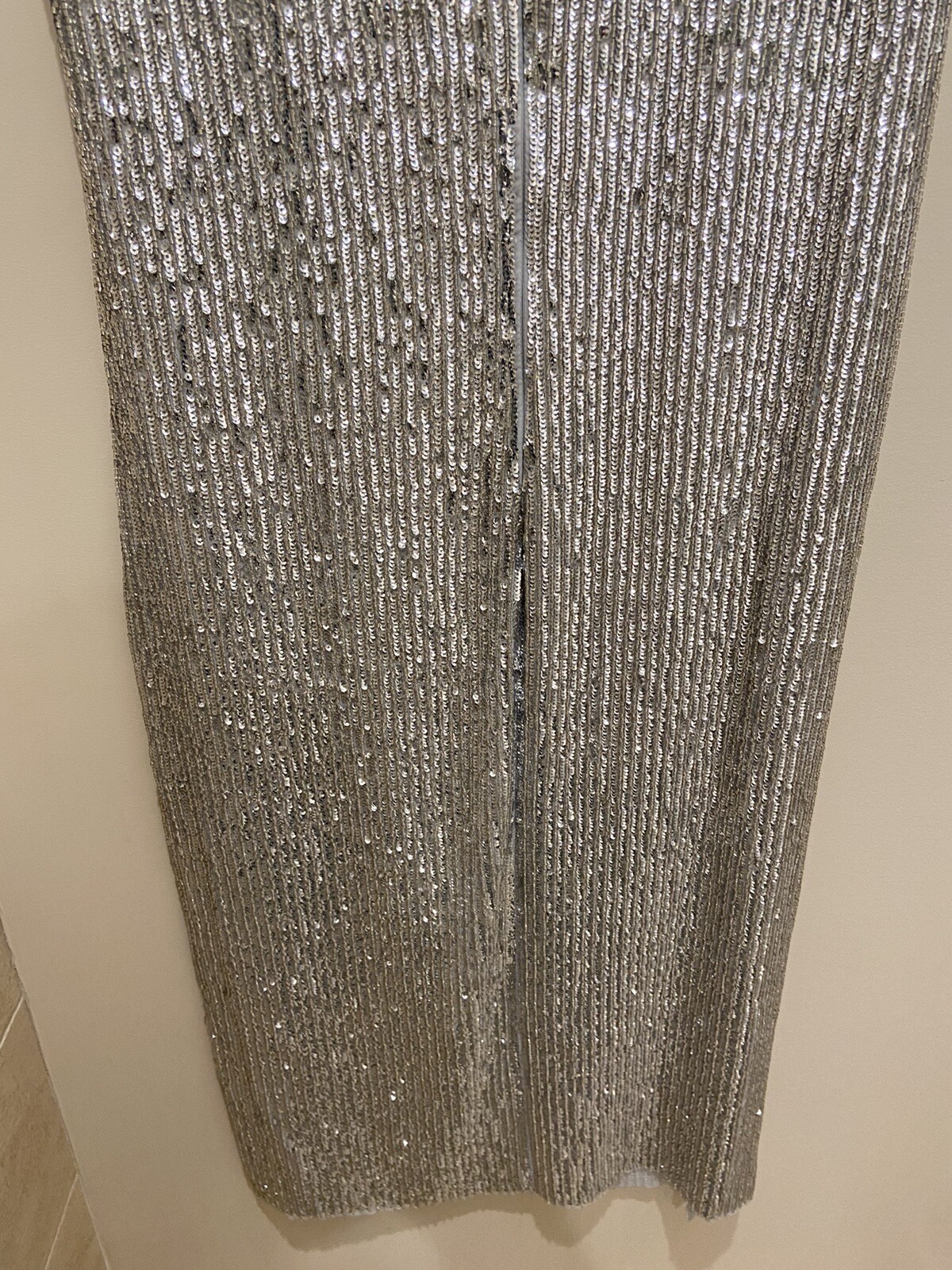 H&M PREMIUM QUALITY Thick Silver Beaded Embellished Sequin Dress Size 4 NWT