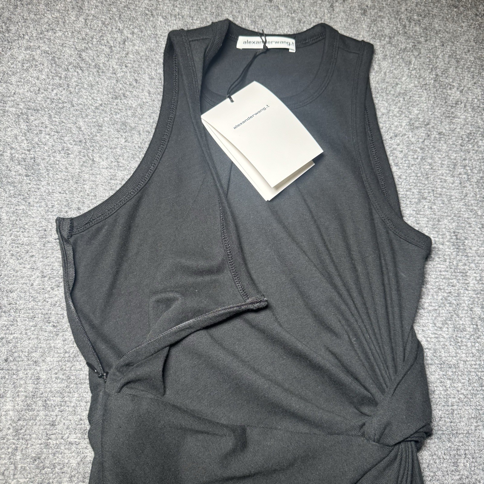 ALEXANDER WANG .T Heavy Soft Jersey Fitted Tank Dress w/ Twist Detail XS NEW NWT